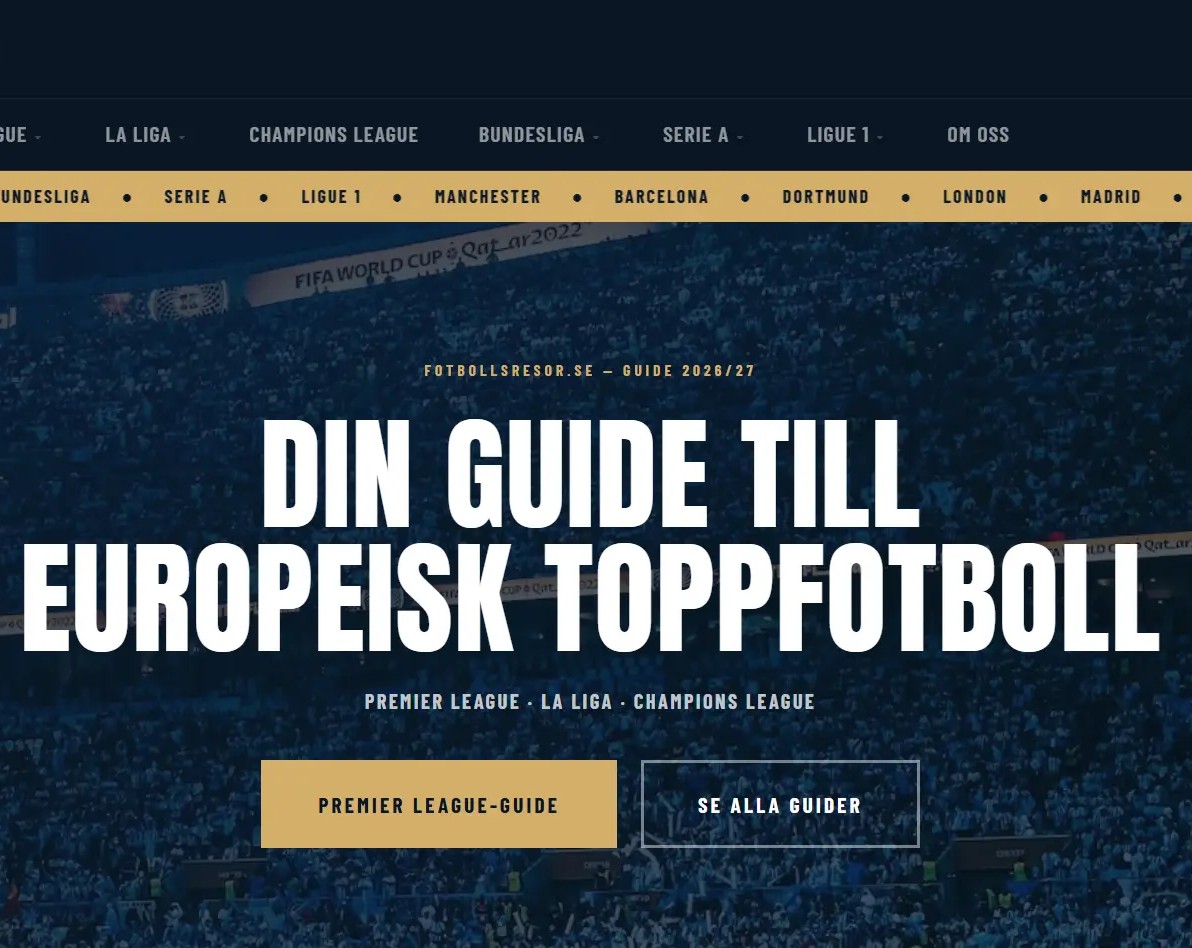 Fotbollsresor.se, byggd av WowGroup